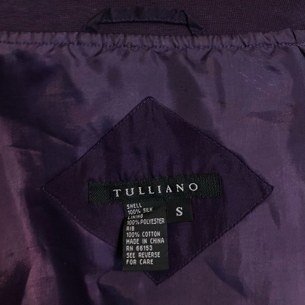 Los Angeles Lakers Purple Gold 100% Silk Tulliano NBA Basketball Zip Jacket S - Picture 15 of 16